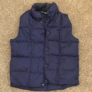 LL BEAN men’s S regular, puffy navy blue vest!